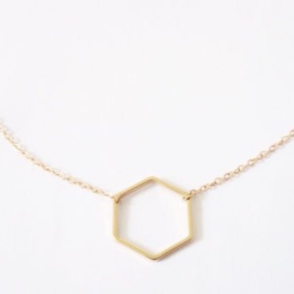 Dainty Hexagon Necklace Pendant - Picture 2 of 4